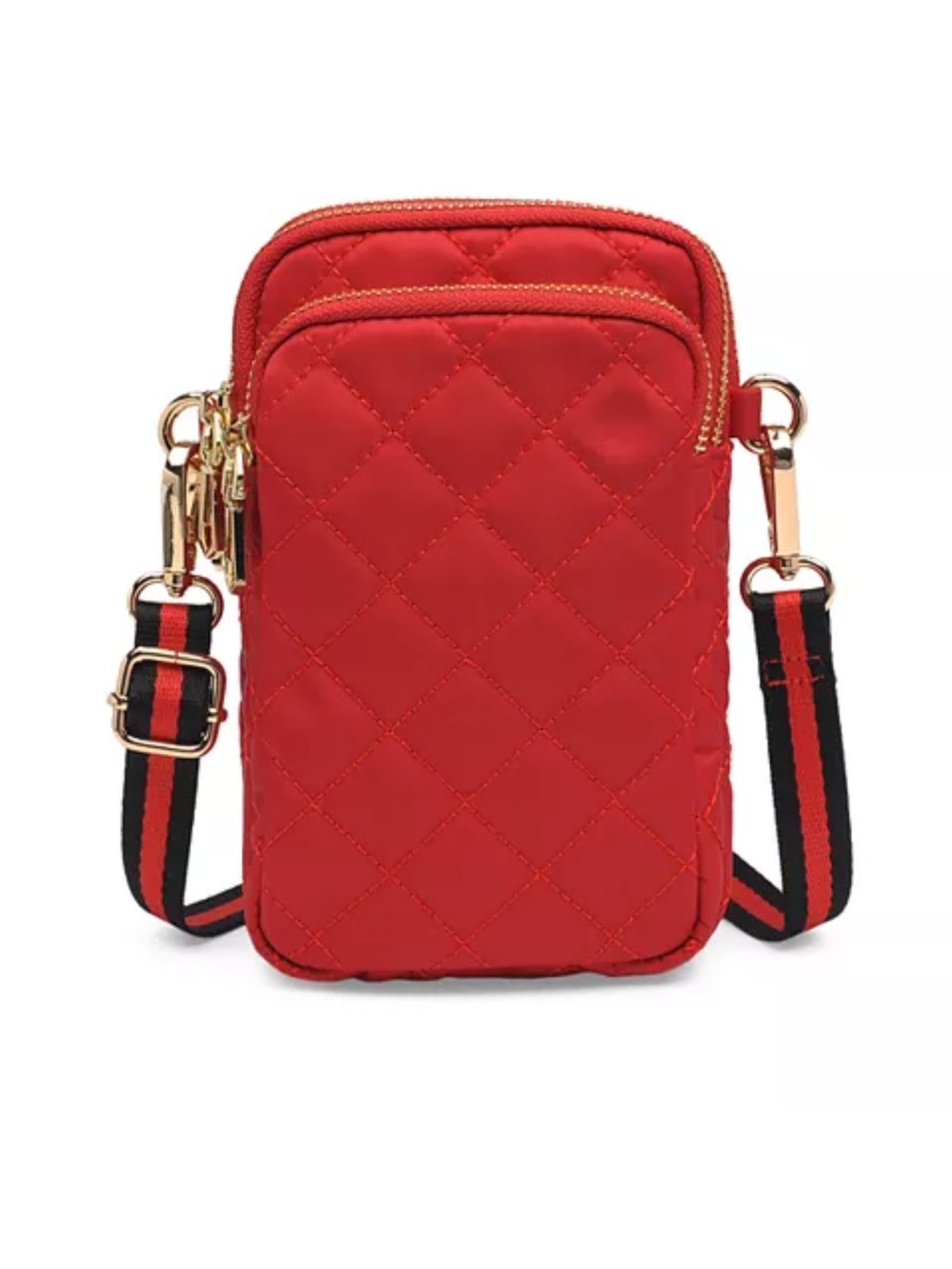 Sol & Selene Quilted Red Crossbody Phone Bag